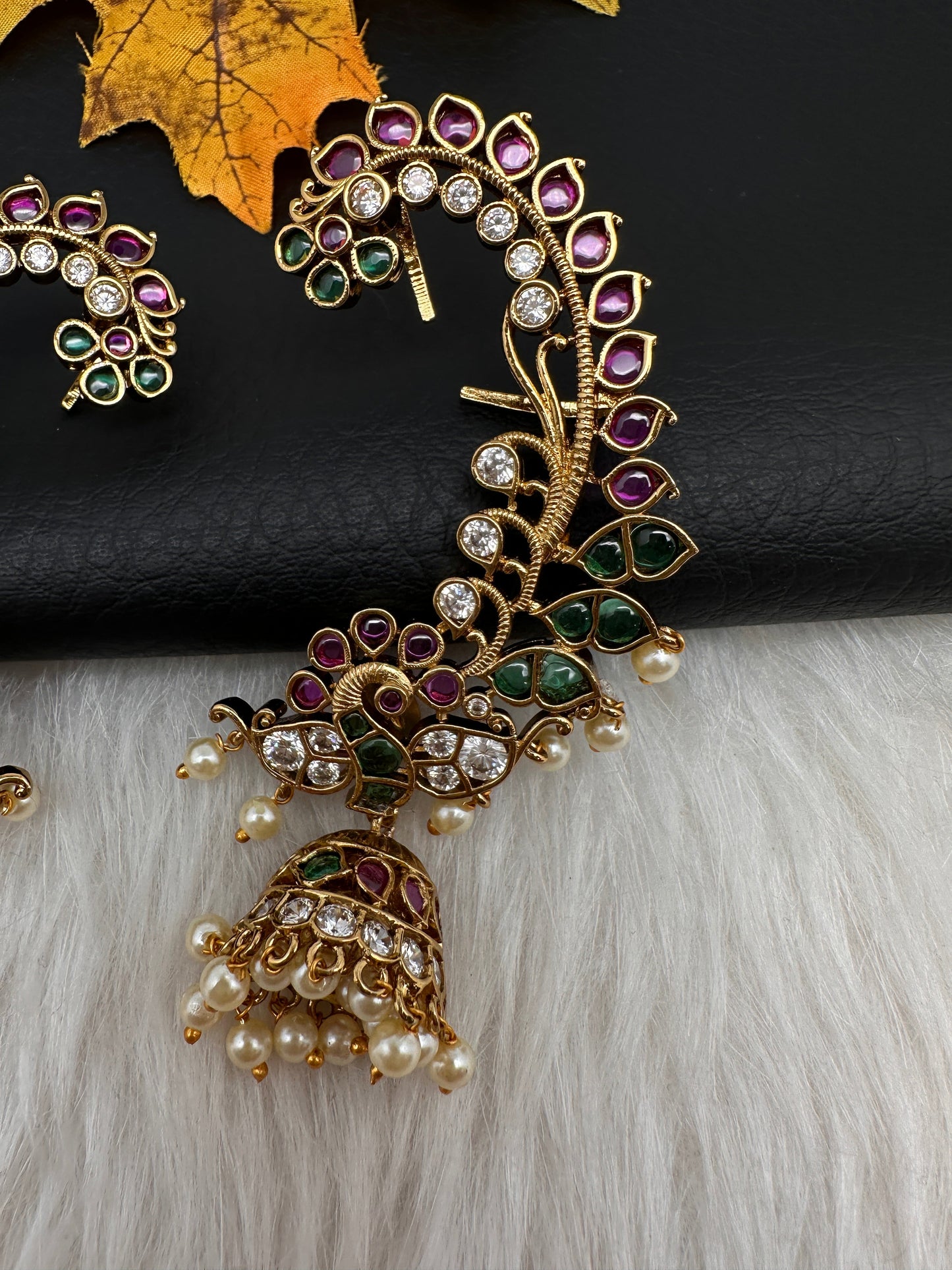Matte CZ Jhumka Ear Cuffs