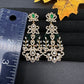 AD Beads Stone Victorian Earrings - Green