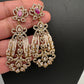 AD Beads Stone Victorian Earrings - Pearl