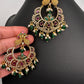 Kemp peacock Matte Chandbali Earrings - Green