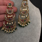 Matte Green Beads Chandballi Earrings