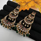 Matte Green Beads Chandballi Earrings
