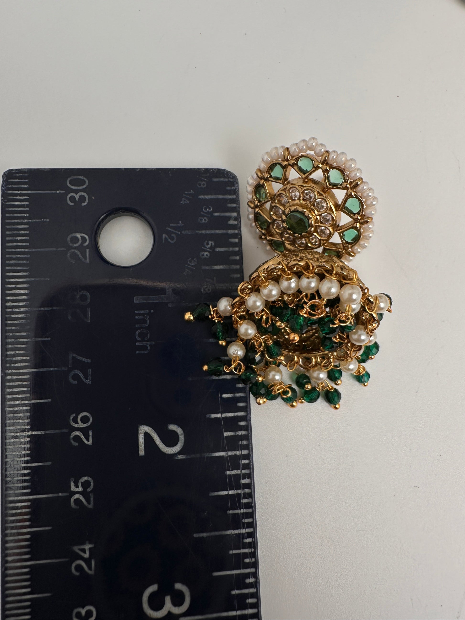 Kemp Jhumka Earrings - Green