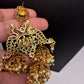 Matte Kempu Peacock Jhumka Earrings