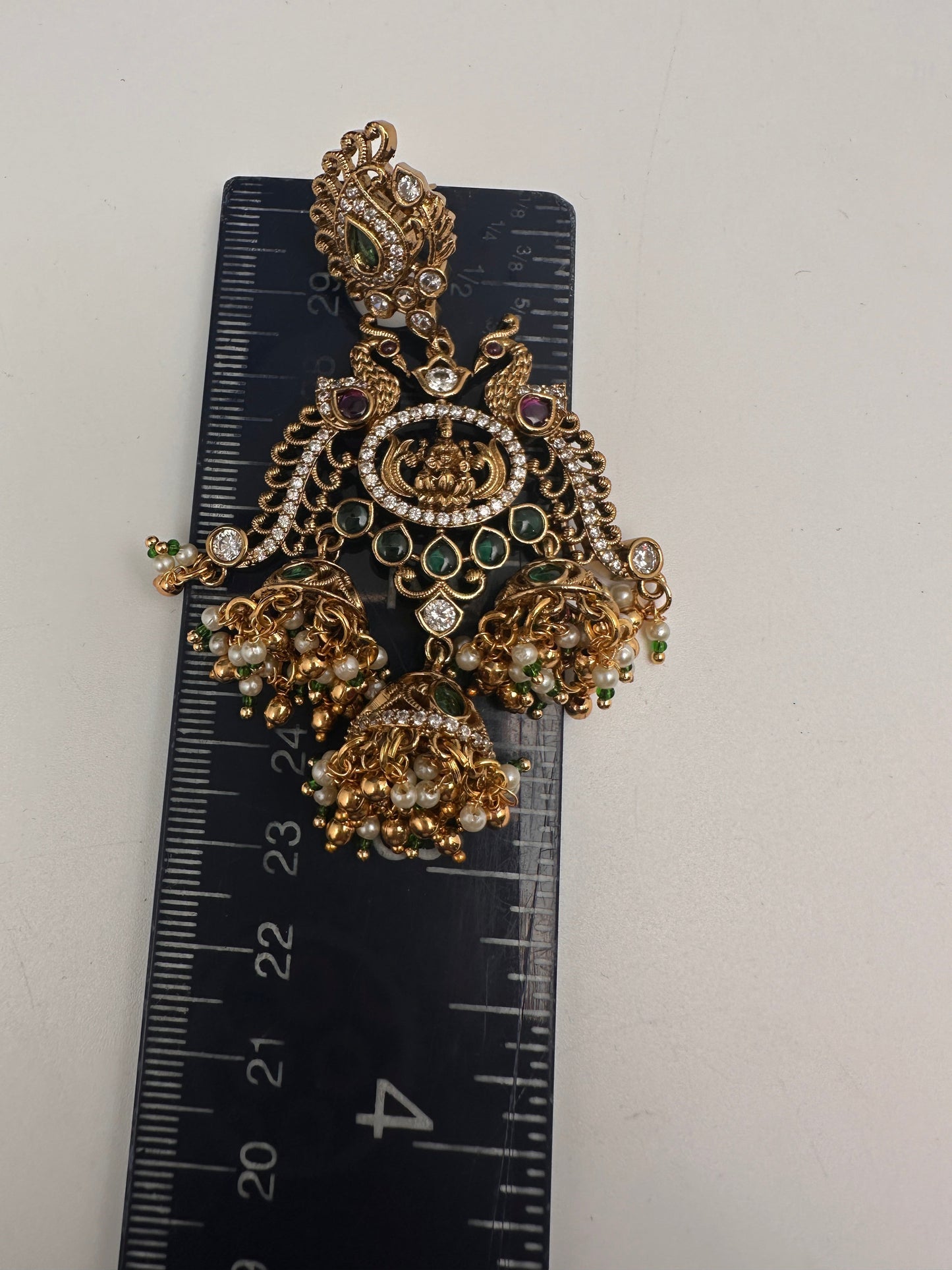 Matte Kempu Peacock Jhumka Earrings