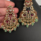 Kemp CZ Matte Chandbali Earrings - Green