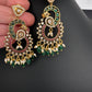 Kemp  Matte Peacock chandbali Earrings - Green