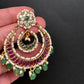 Matte Kemp Chandballi Earrings - Green