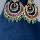 Matte Kemp Chandballi Earrings - Green