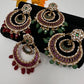 Matte Kemp Chandballi Earrings - Red