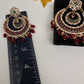 Matte Kemp Chandballi Earrings - Red