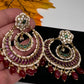 Matte Kemp Chandballi Earrings - Red