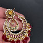 Matte Kemp Chandballi Earrings - Red