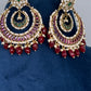 Matte Kemp Chandballi Earrings - Red