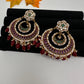 Matte Kemp Chandballi Earrings - Red