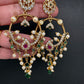 Matte Kemp Light Weight Chandballi Earrings - Green