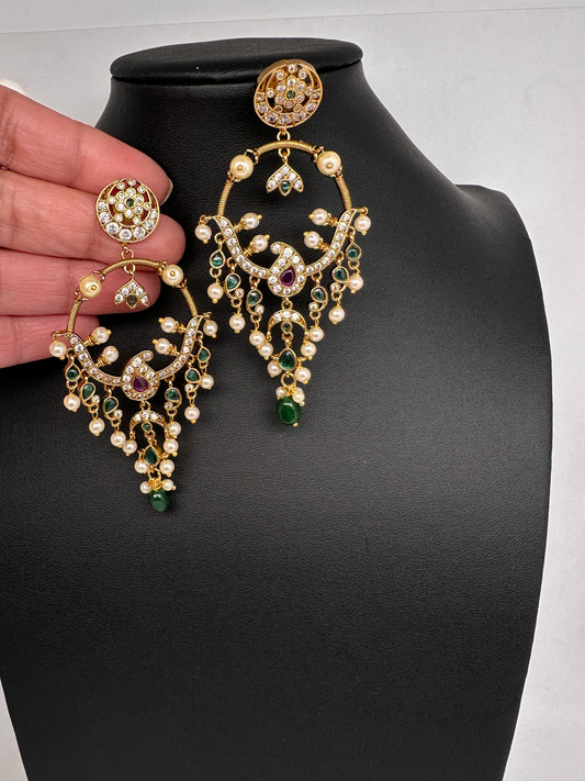 Matte Kemp Light Weight Chandballi Earrings - Red