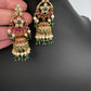 Matte Kempu Floral Jhumka Earrings - 