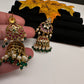 Matte Kempu Floral Jhumka Earrings - 