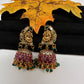 Matte Kempu Peaccock Jhumka Earrings - 