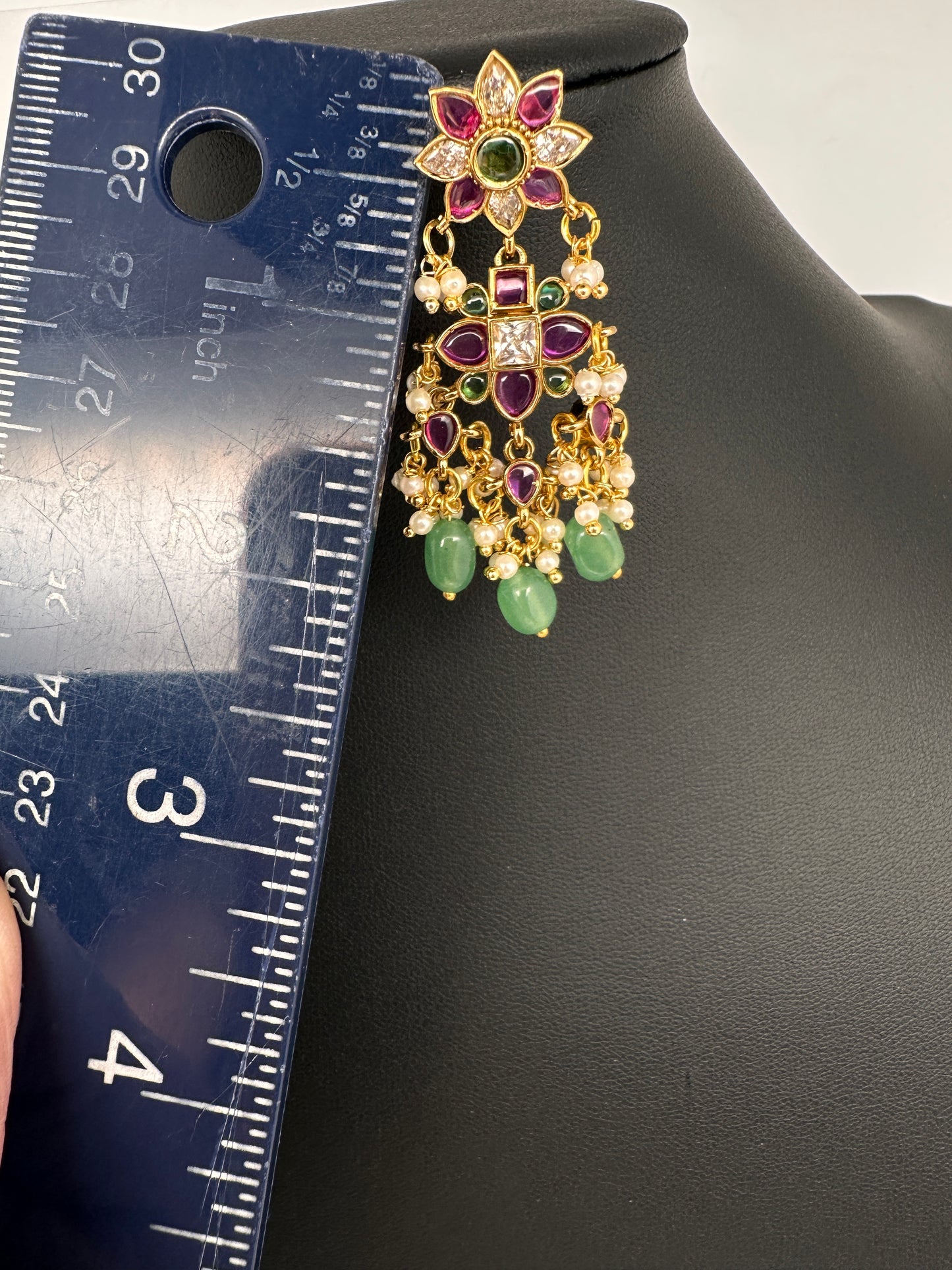 Matte Kempu Traditional Earrings - 