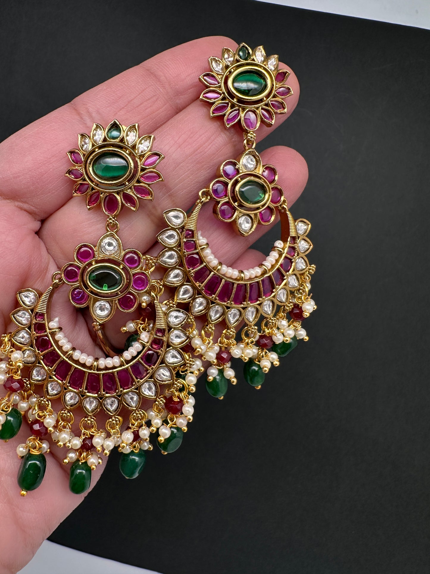Matte Kemp Traditional Chandballi Earrings - 