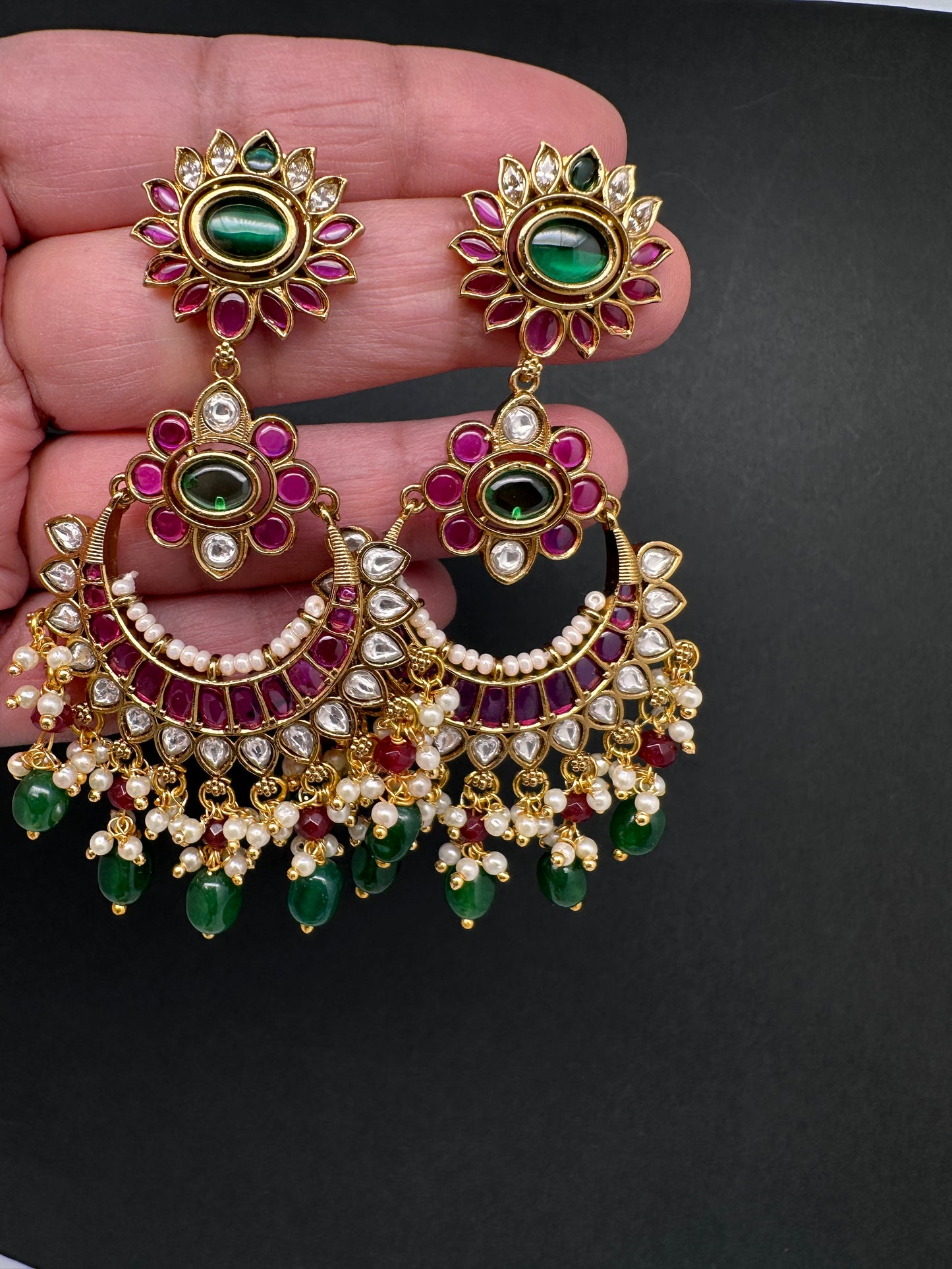 Matte Kemp Traditional Chandballi Earrings - 