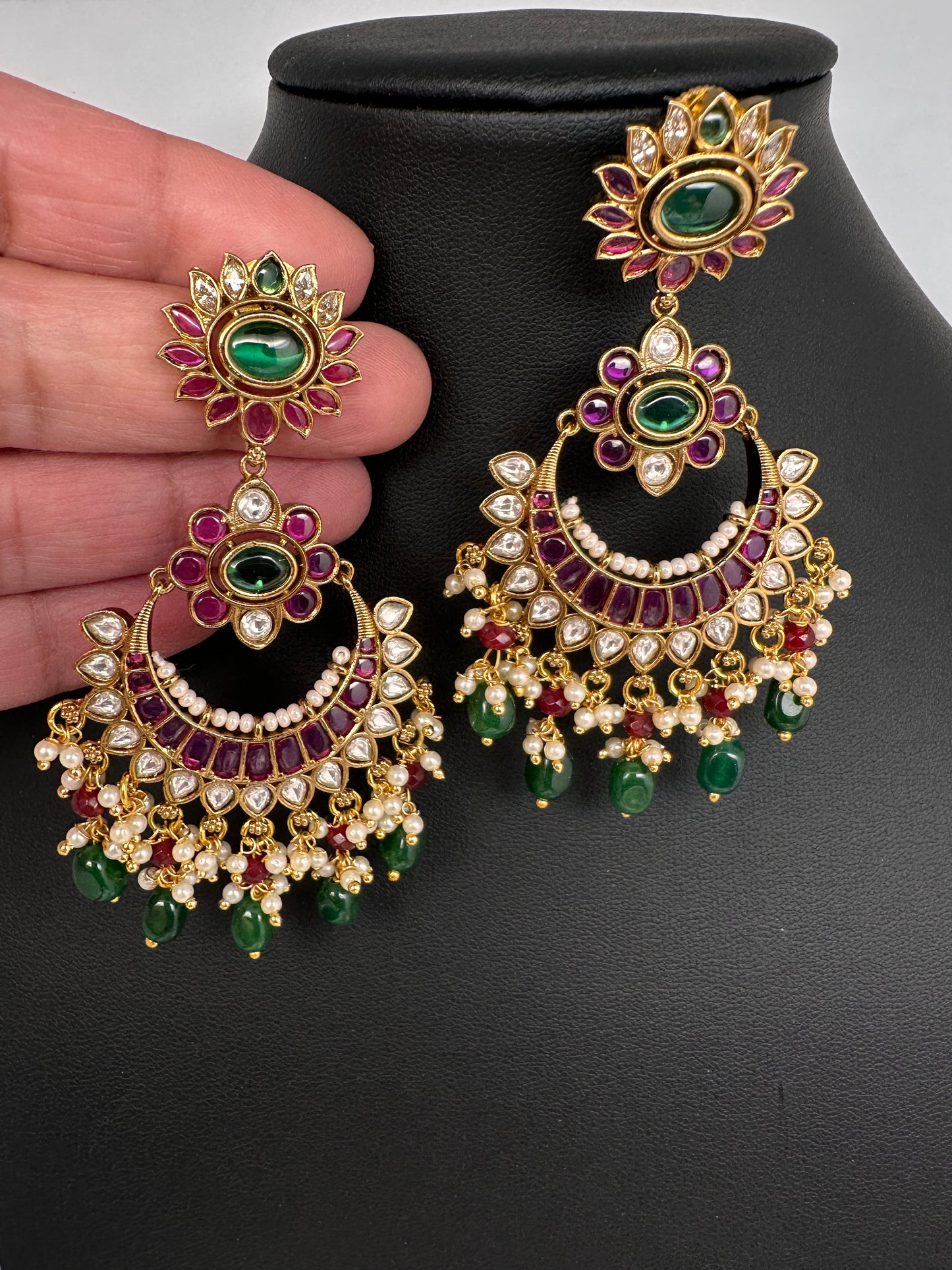 Matte Kemp Traditional Chandballi Earrings - 