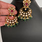 Matte Kemp Chandballi Earrings - Green