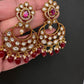 Matte Kemp Chandballi Earrings - Red