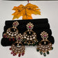 Matte Kemp Chandballi Earrings - Red