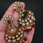 Matte Kemp Chandballi Earrings - Red