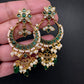Matte Kemp Chandballi Earrings - Green