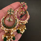 Matte Kemp Chandballi Earrings - Green
