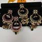 Matte Kemp Chandballi Earrings - Red