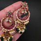 Matte Kemp Chandballi Earrings - Red