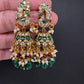 Matte Kempu Peaccock Jhumka Earrings - Green