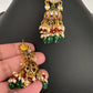 Matte Kempu Peaccock Jhumka Earrings - Green