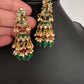 Matte Kempu Peaccock Jhumka Earrings - Green