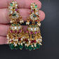 Matte Kempu Peaccock Jhumka Earrings - Multi