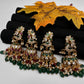 Matte Kempu Peaccock Jhumka Earrings - Multi
