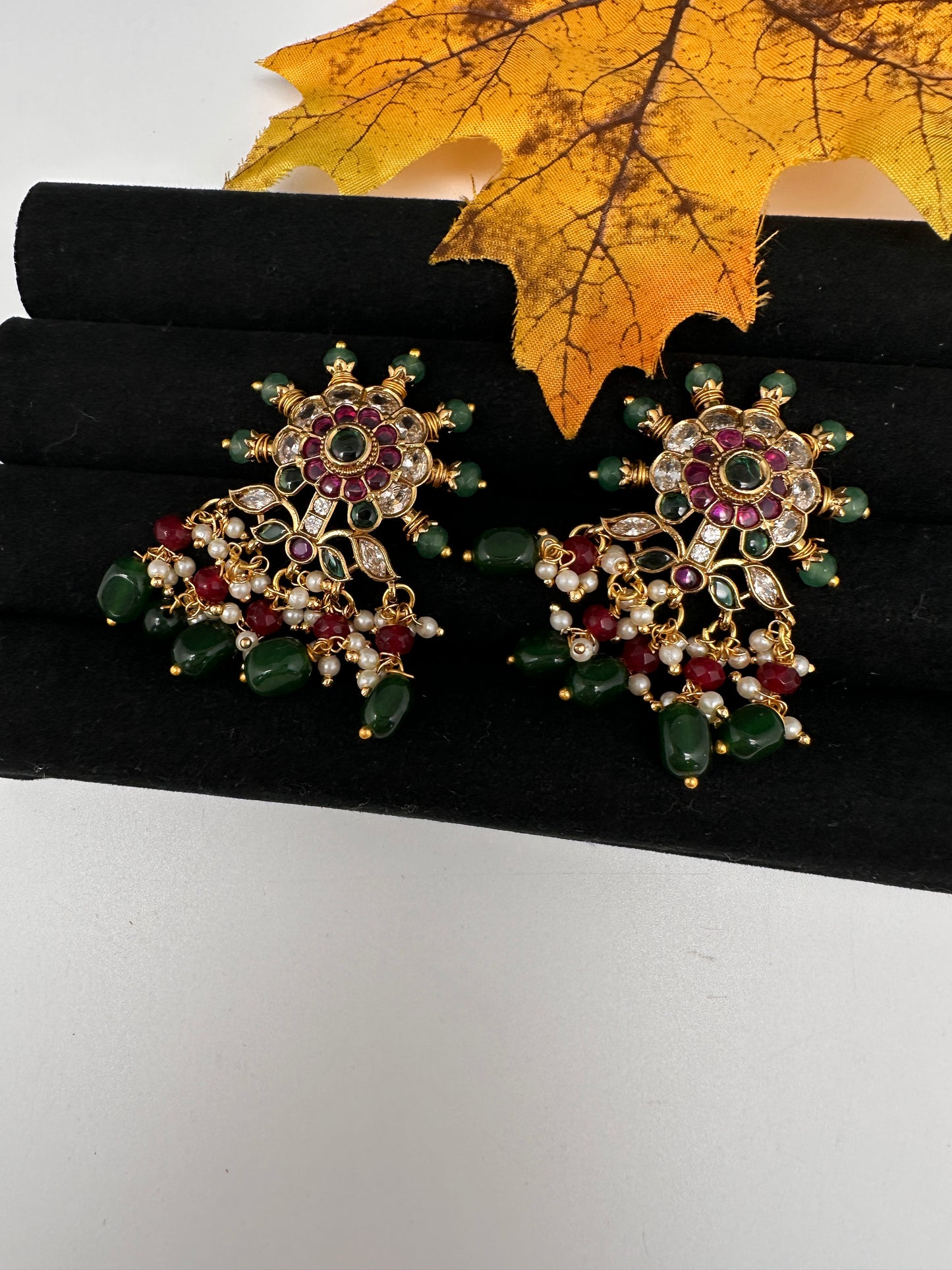 Matte Kempu Traditional Earrings - 