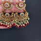 Matte CZ Red Traditional Chandballi Earrings - 