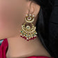 Matte CZ Red Traditional Chandballi Earrings - 