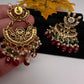 Matte CZ Red Traditional Chandballi Earrings - 