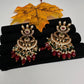 Matte CZ Red Traditional Chandballi Earrings - 