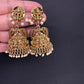 Matte Goddess Lakshmi Jhumka Earrings - 