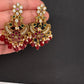 Matte CZ Red Traditional Chandballi Earrings - 