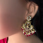 Matte CZ Red Traditional Chandballi Earrings - 