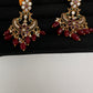 Matte CZ Red Traditional Chandballi Earrings - 